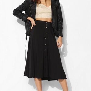 Urban Outfitters Black Button-Down Midi Skirt